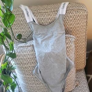 2/25 Grey Calvin klien cross back body suit